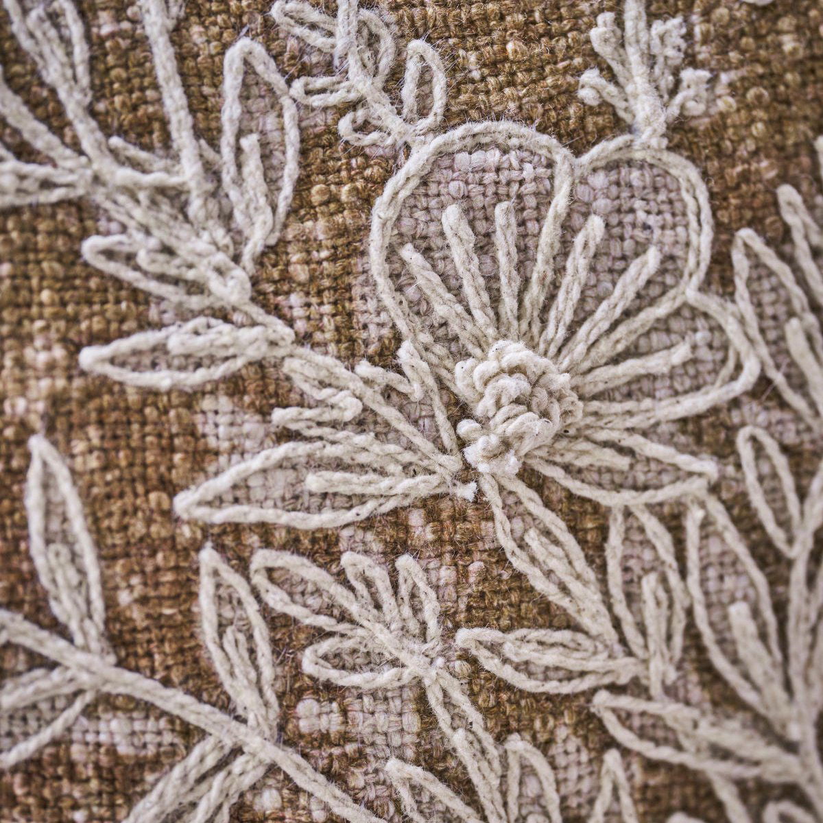 Ila Olive Brown Cotton Cushion