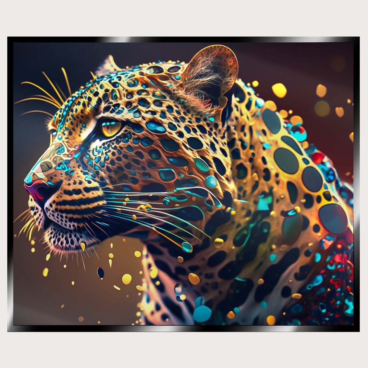 Illuminated Wall Art - Colourful Leopard