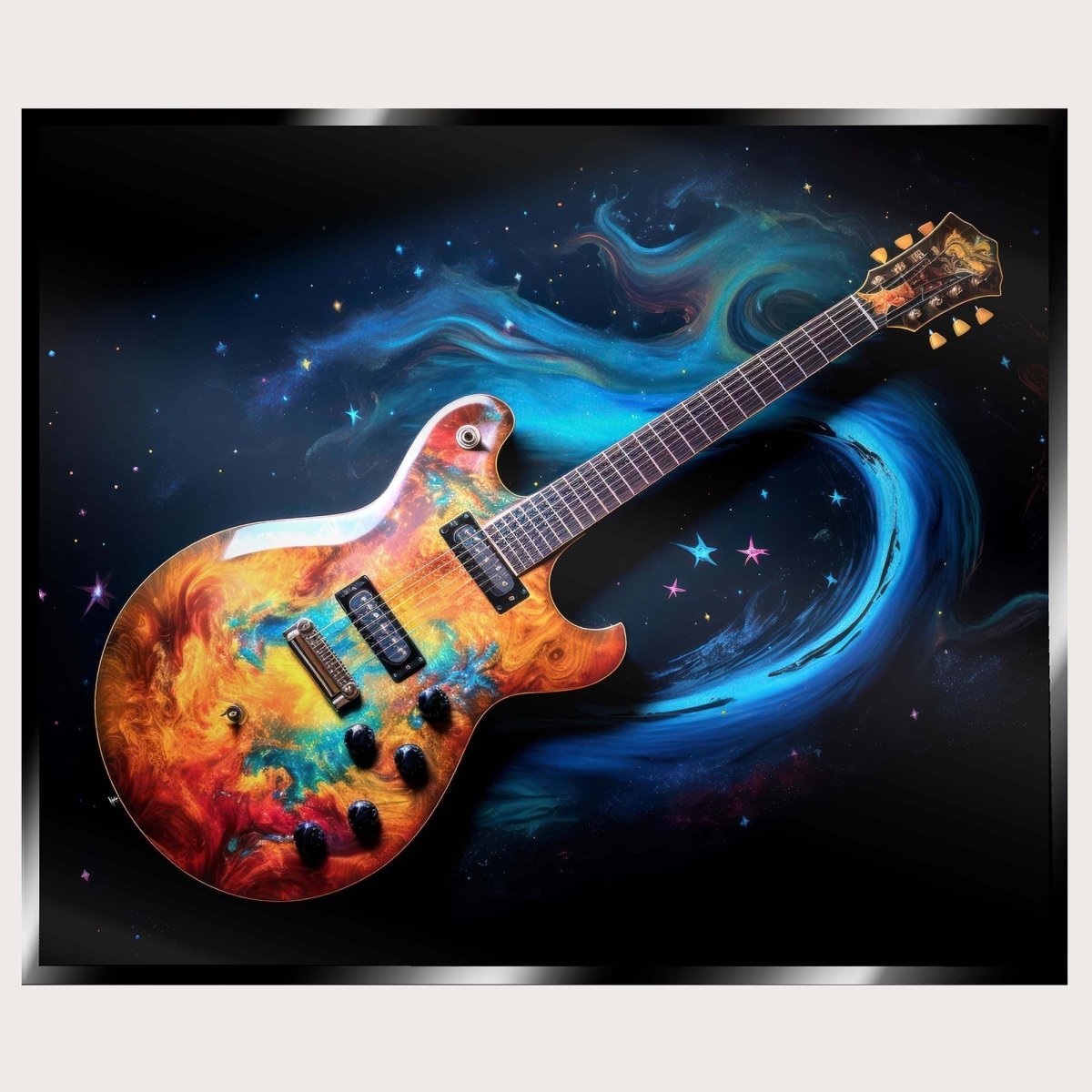 Illuminated Wall Art - Cosmic Guitar
