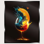 Illuminated Wall Art - Glass With Orange