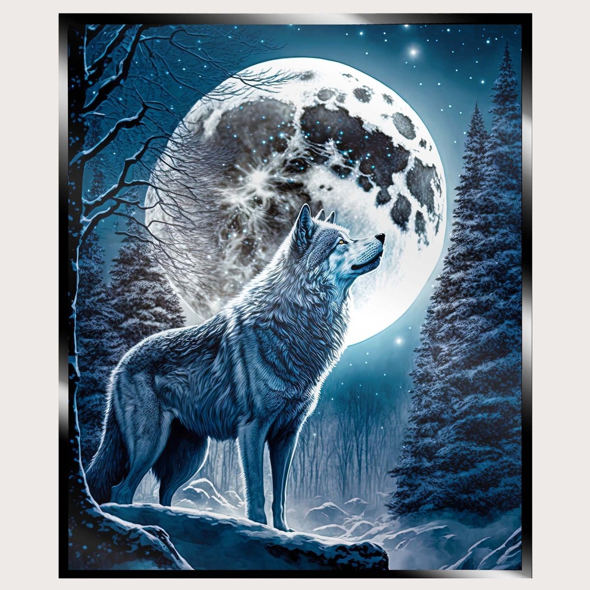 Illuminated Wall Art - Howling Wolf