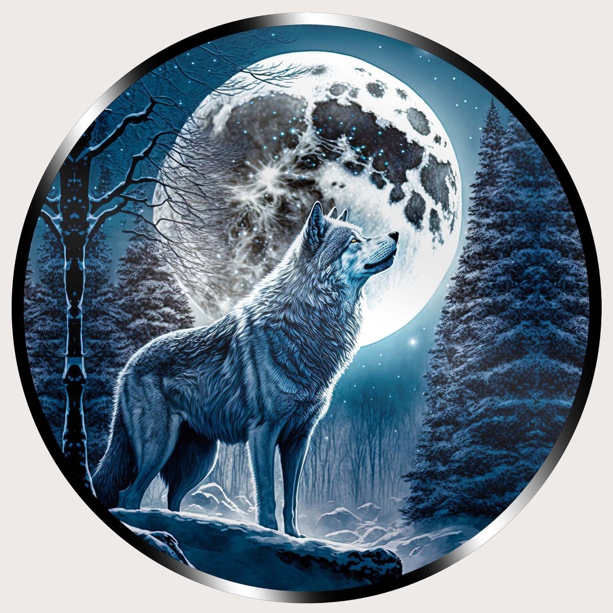 Illuminated Wall Art - Howling Wolf