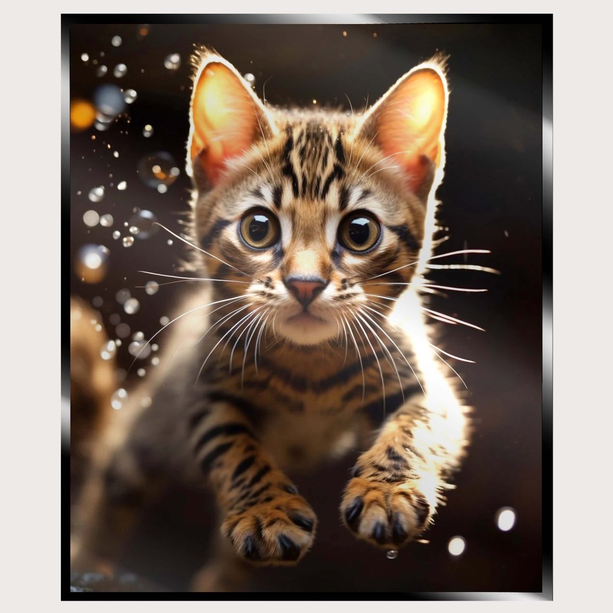 Illuminated Wall Art - Pouncing Cat