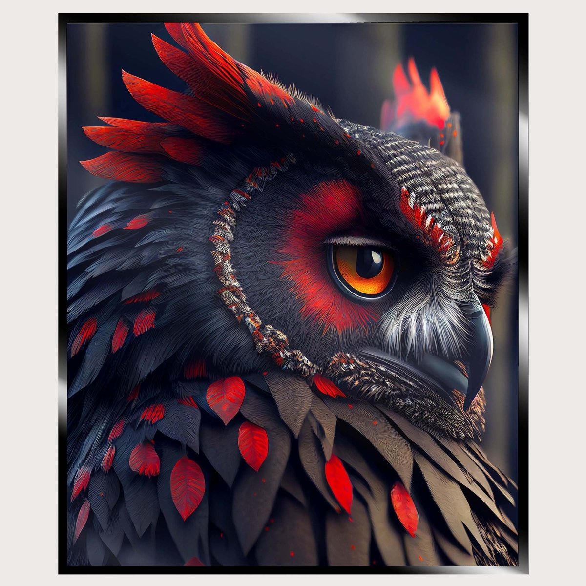 Illuminated Wall Art - Red Owl