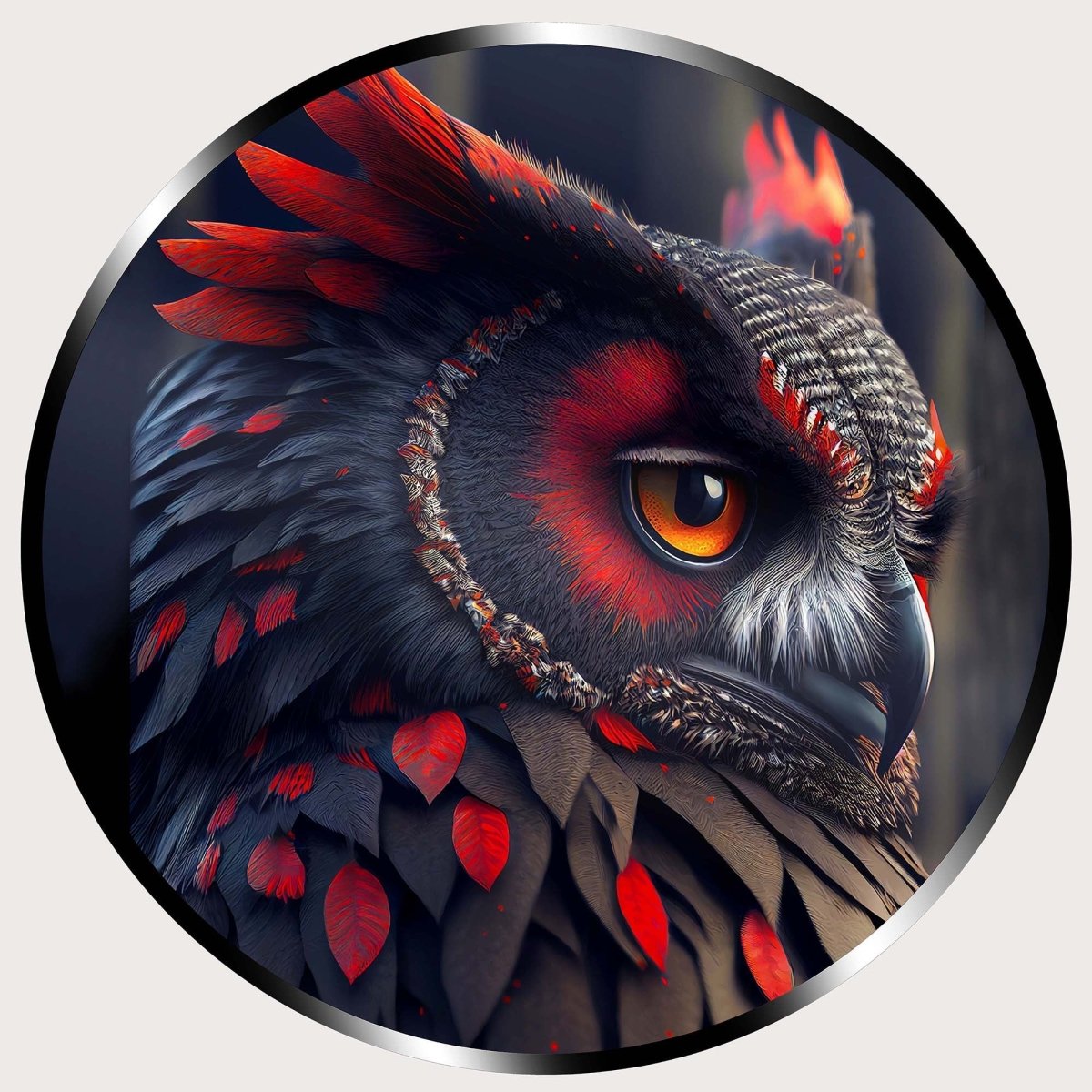 Illuminated Wall Art - Red Owl