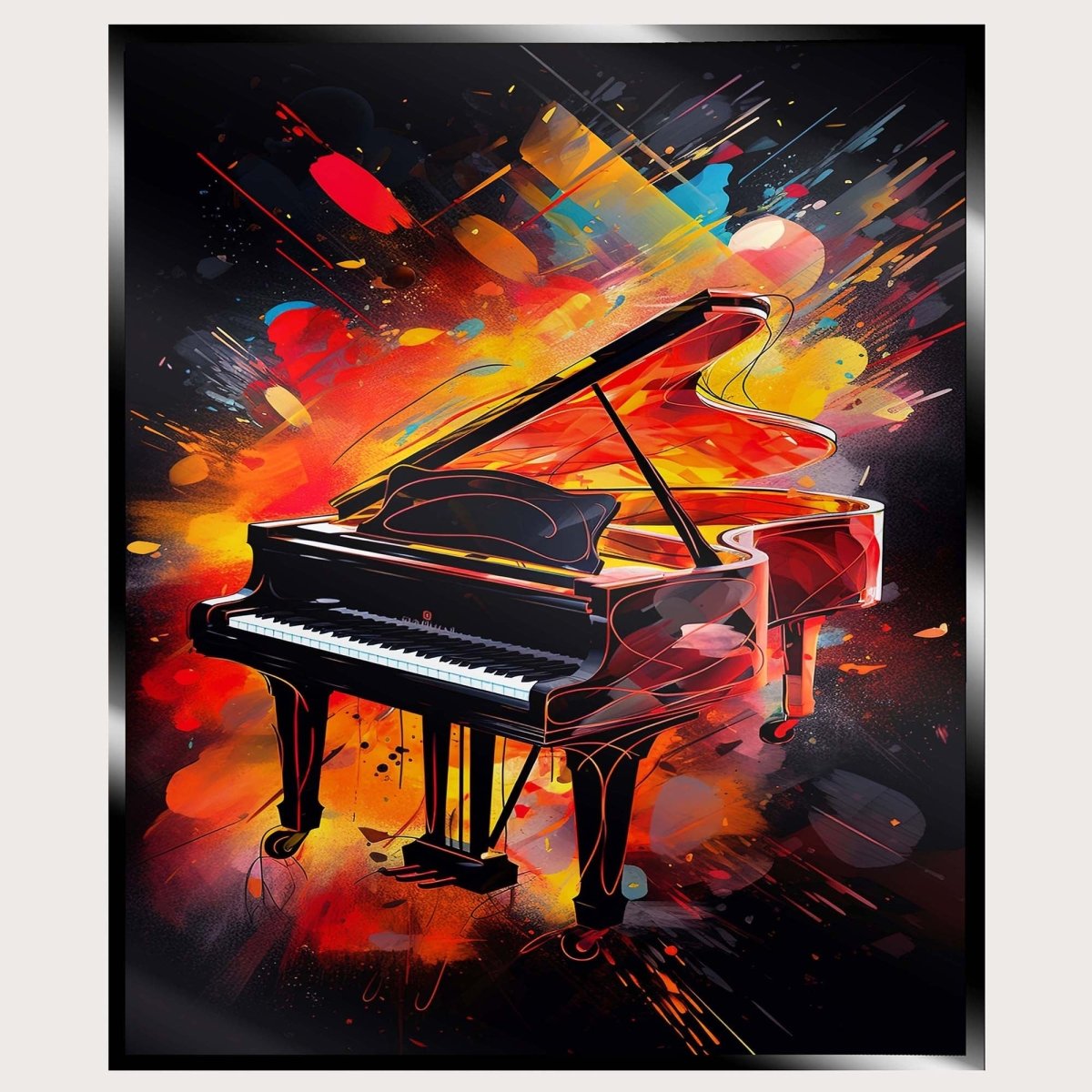 Illuminated Wall Art - Retro Piano