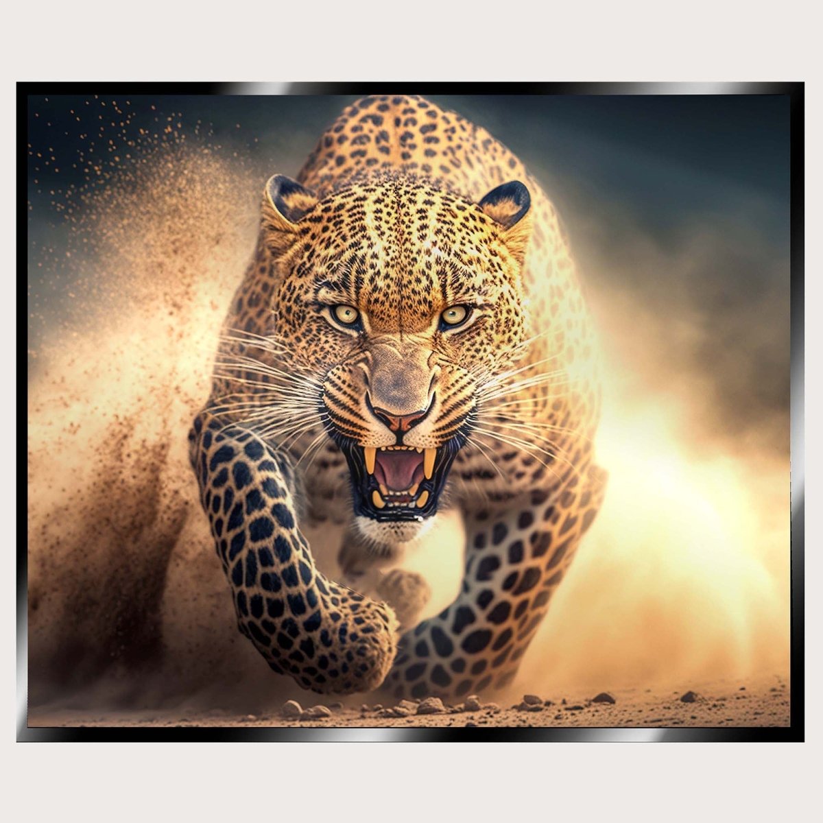 Illuminated Wall Art - Sprinting Leopard