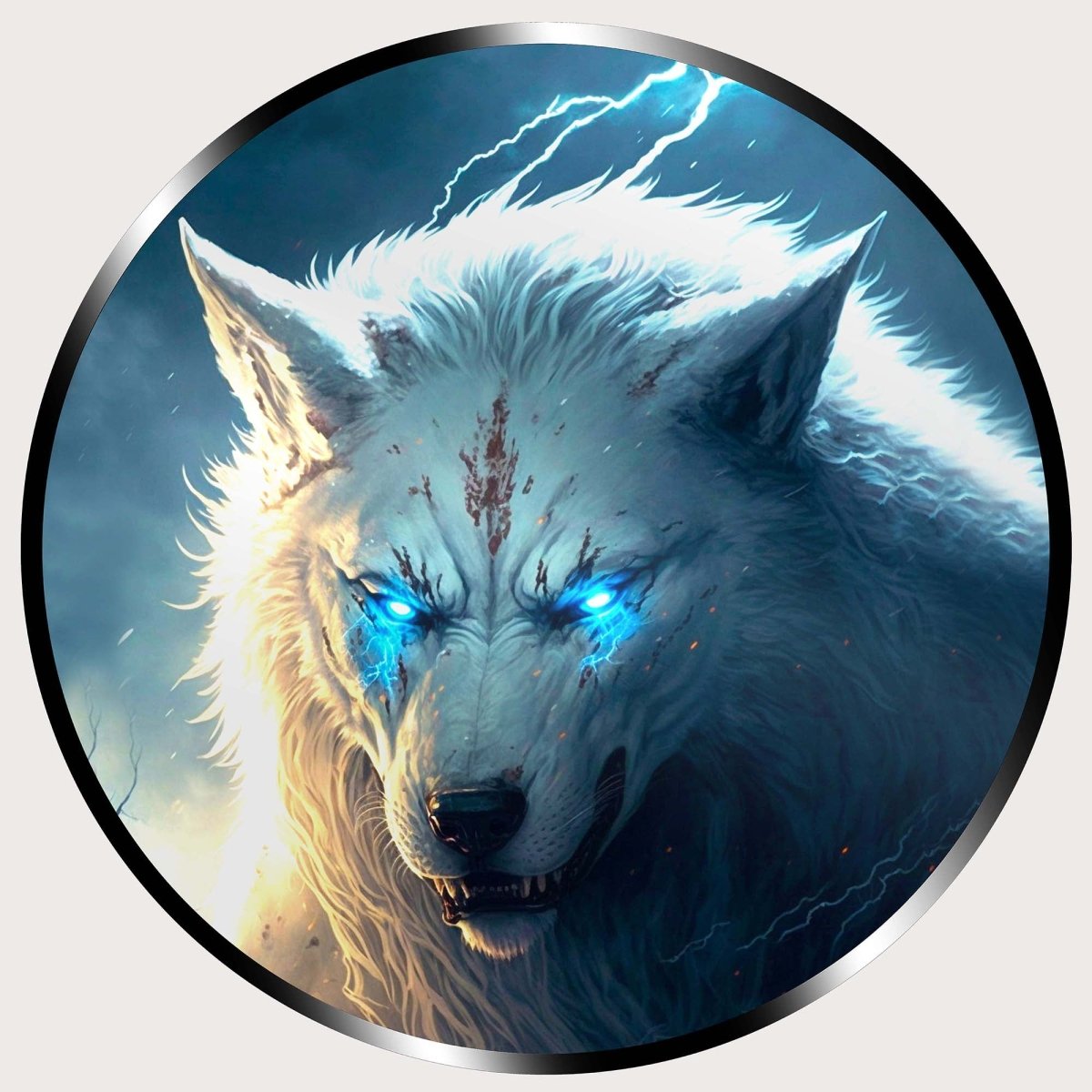 Illuminated Wall Art - White Wolf