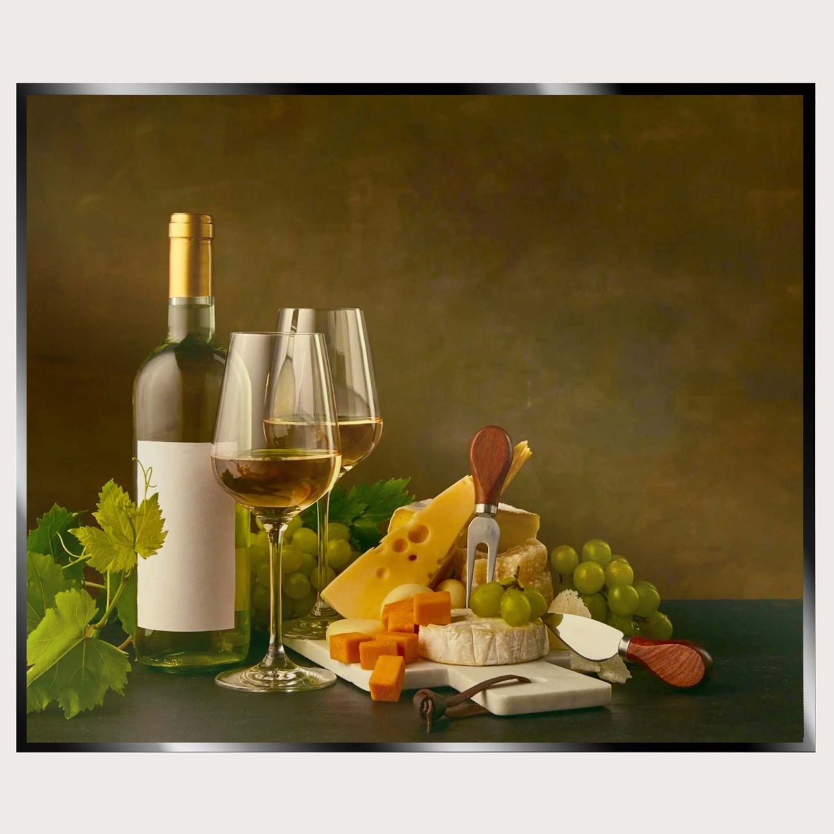 Illuminated Wall Art - Wine and Cheese