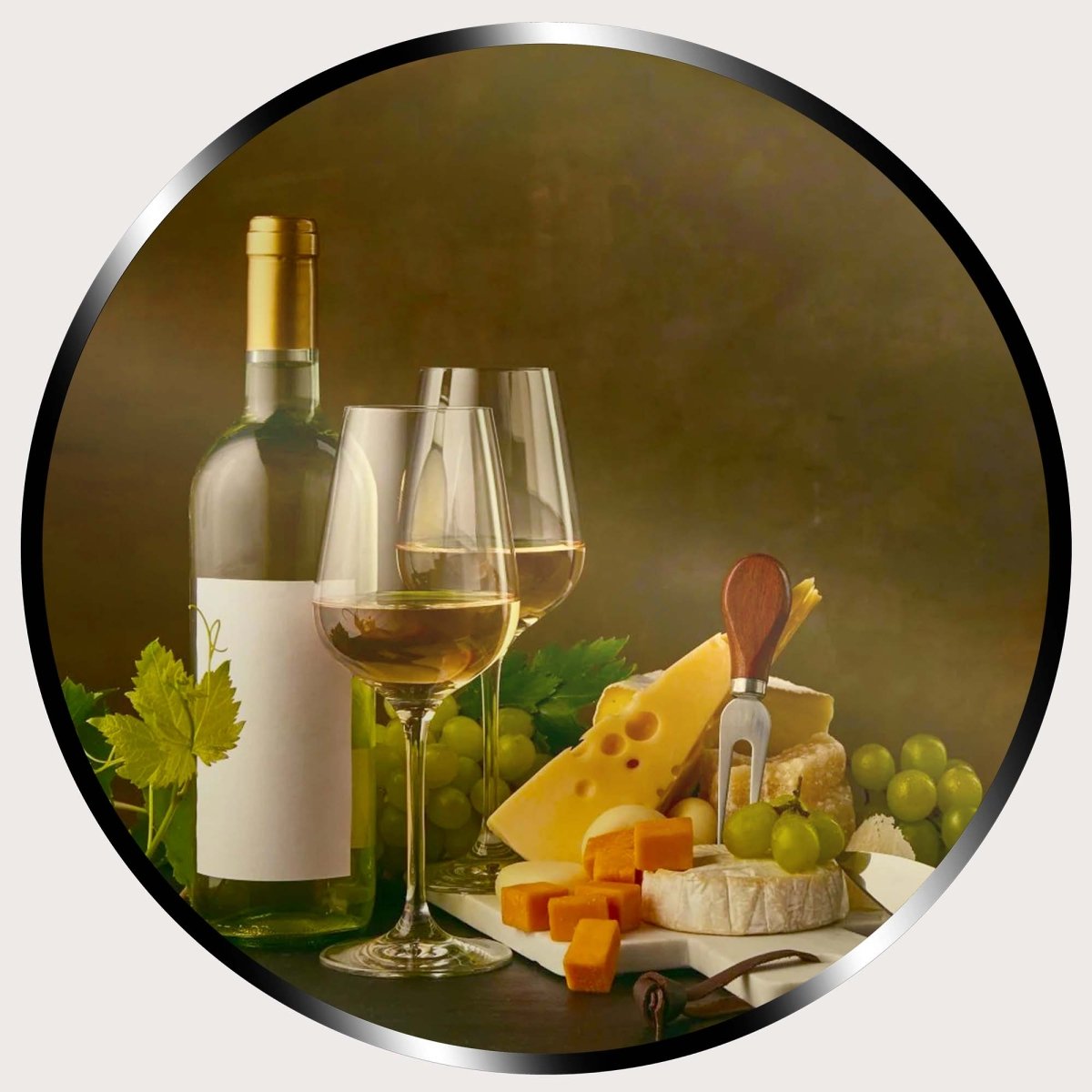 Illuminated Wall Art - Wine and Cheese