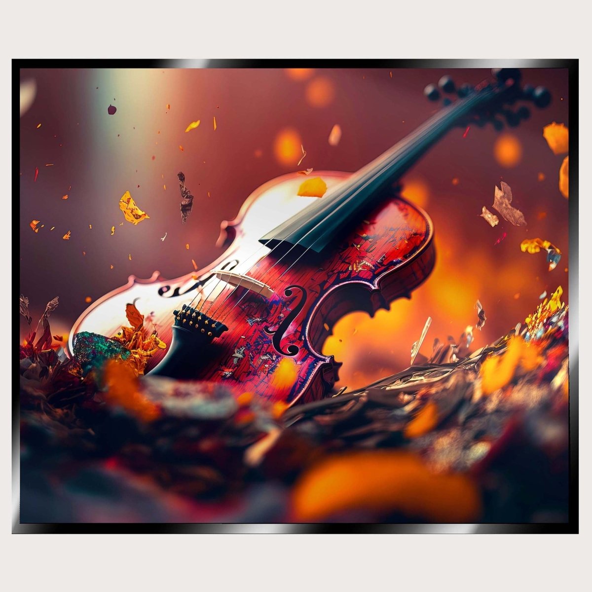 Illuminated Wall Art - Wooden Violin