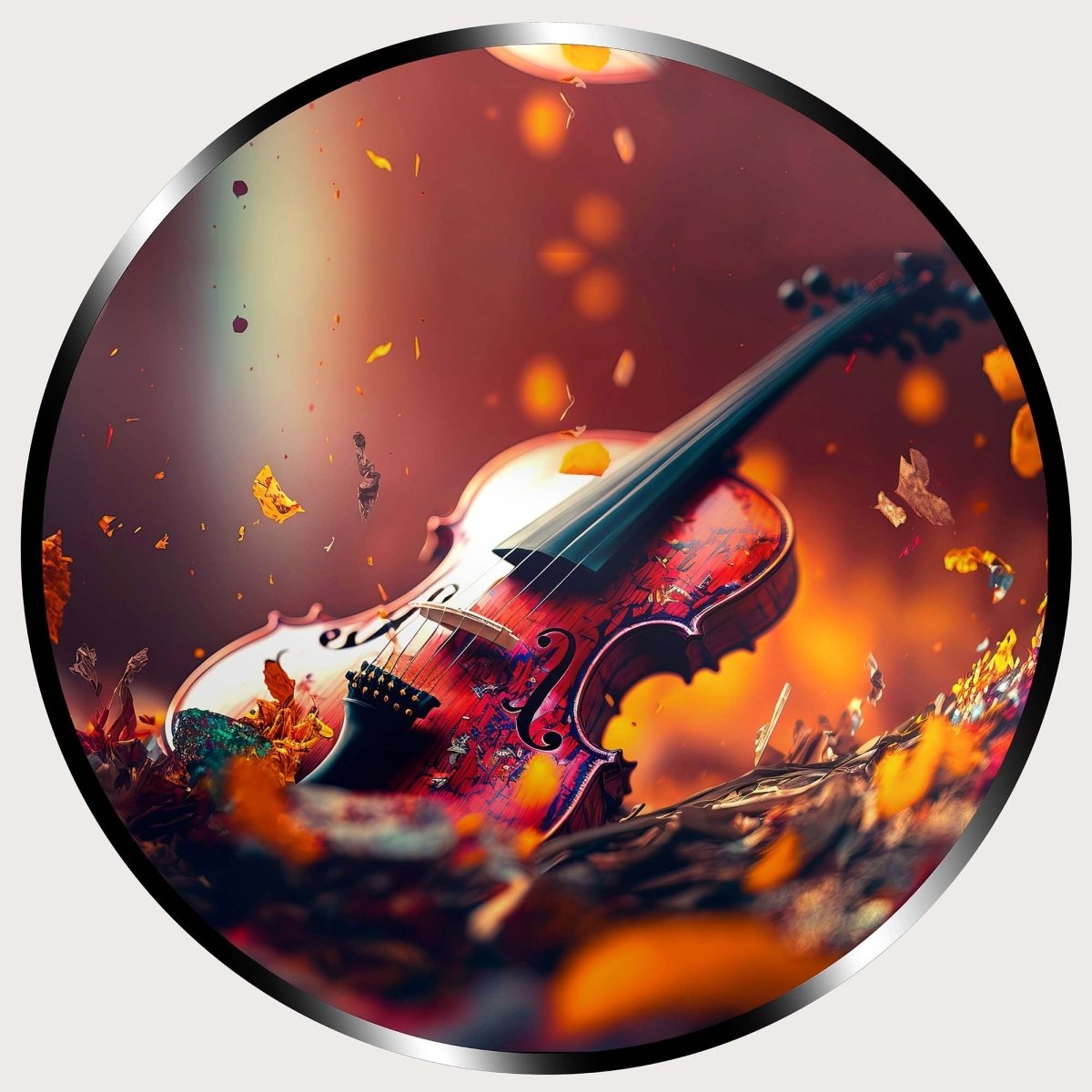 Illuminated Wall Art - Wooden Violin