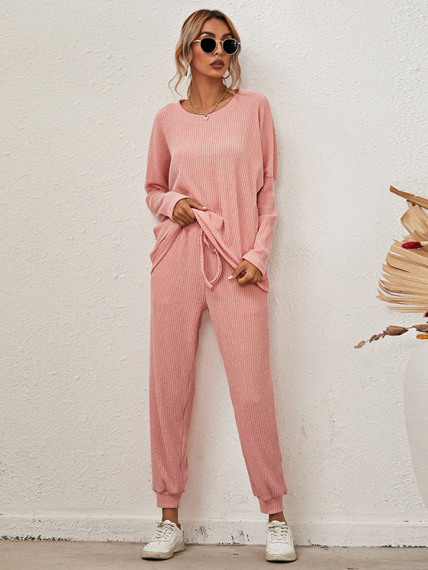 Women's Long-Sleeved Loose Loungewear Set Pink