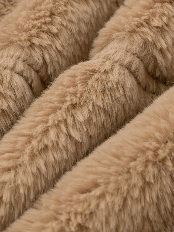 Women's Casual Zipper Cardigan Plush Warm Jacket