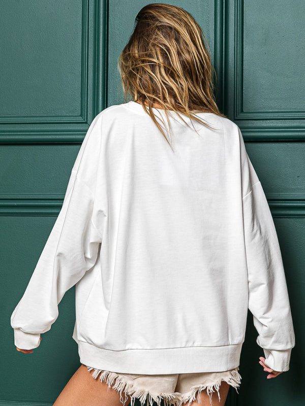 Women's Holly Jolly Christmas Sweatshirt in Pink or White