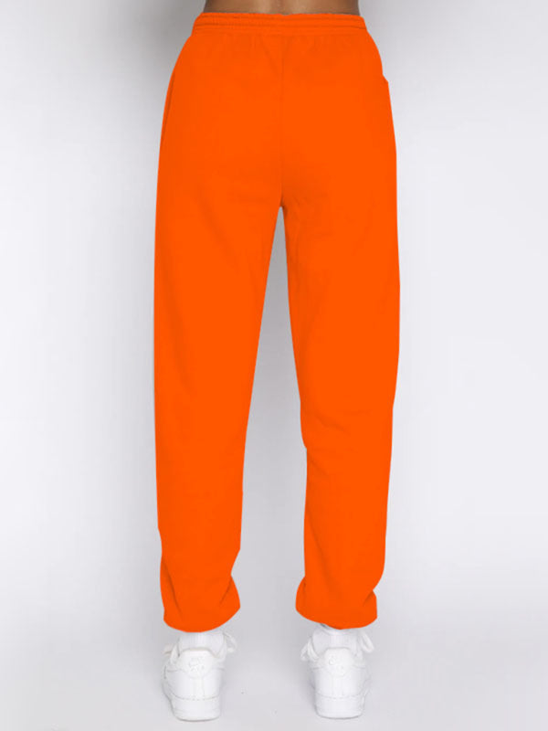 Women's Stand-Up Collar Zipper Sweatshirt & Trousers Loungewear Set - Vibrant Solid Color Comfort