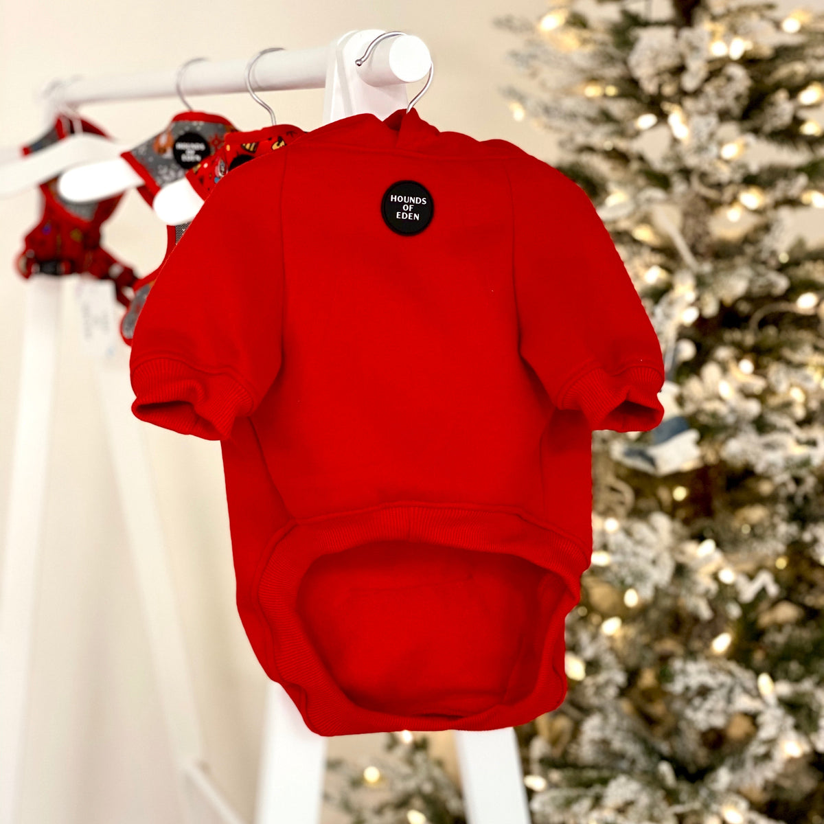 Soft Cotton Blend Dog Hoodie Red