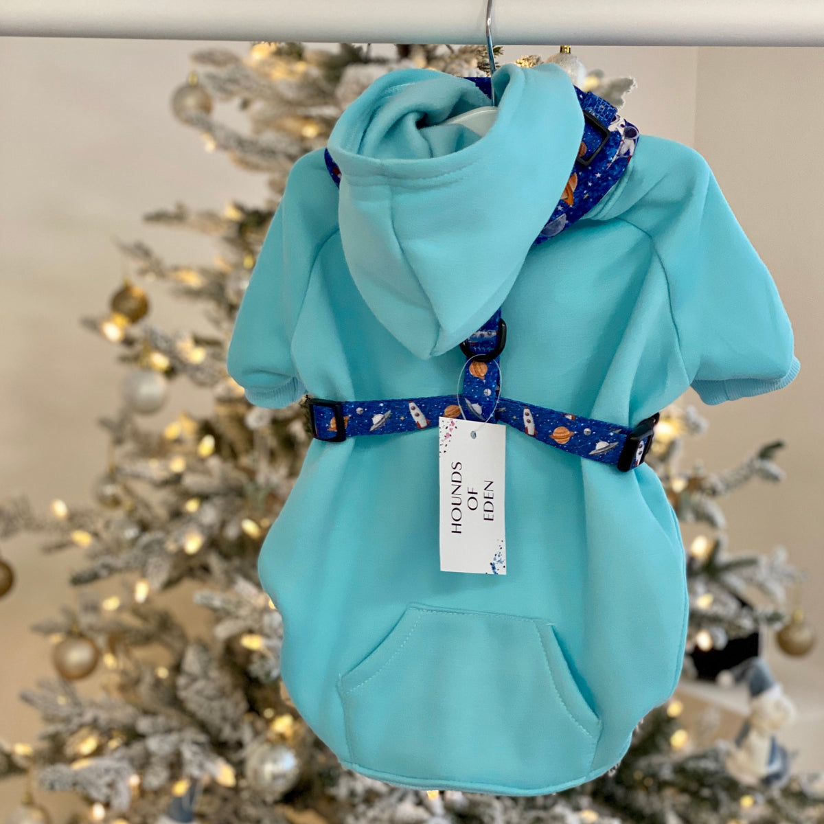 Soft Cotton Blend Dog Hoodie Light Teal