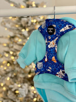 Soft Cotton Blend Dog Hoodie Light Teal