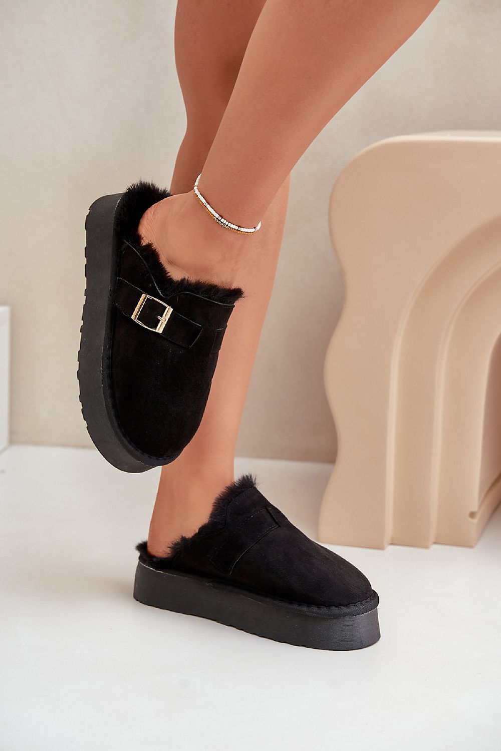 Imitation Suede Thick Sole Slippers | Step in Style