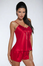 Irall Aria Shorts Top Nightwear Set Burgundy