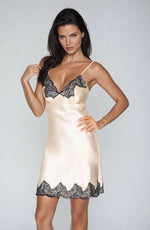 Irall Cleopatra Satin Chiffon Dressing Gown Black