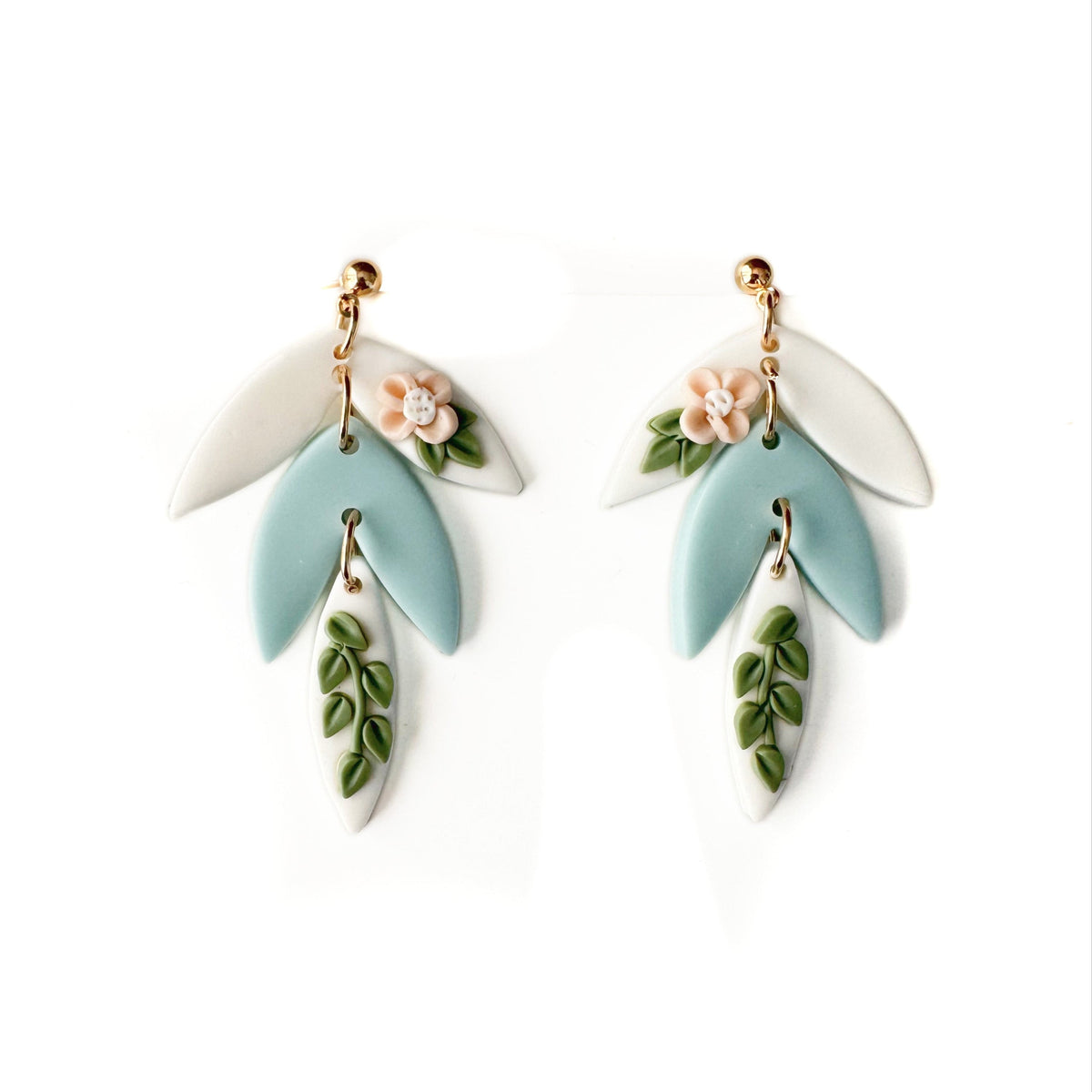 Iris Floral Botanical Statement Drop Earrings