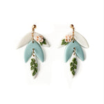 Iris Floral Botanical Statement Drop Earrings