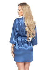 Irall Italian Satin Belted Short Robe