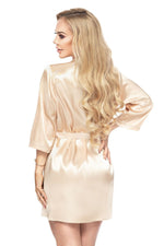 Irall Italian Satin Belted Short Robe
