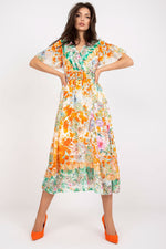 Italy Moda Summer Frilled Daydress with Envelope Neckline