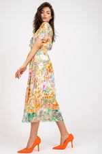 Italy Moda Summer Frilled Daydress with Envelope Neckline