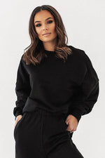 IVON Classic Oversized Sweatshirt in Trendy Seasonal Colours black