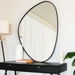 Izumi- Black Metal Irregular Pebble Mirror - 120cm x 90cm