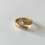 Kali Luxe 18k Gold Plated Clear Wrap Ring