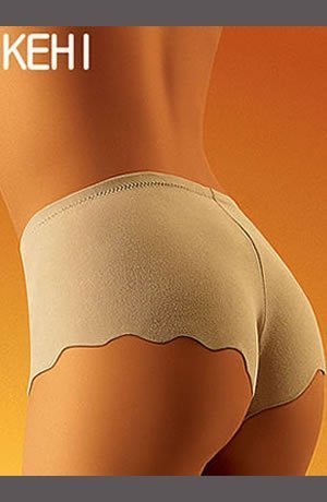 Wolbar Kehi Scalloped Edge Shorts Style Briefs Beige
