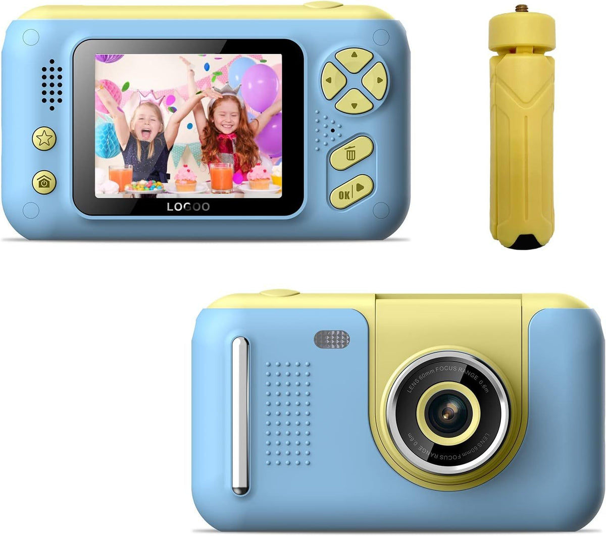 Kids Camera, Children Digital Selfie Camera For 3-12 Year Old Girls Boys With 20MP Photo Resolution, 1080P HD Video Camera With 32GB SD Card And Selfie Stick Blue
