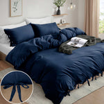 Knotted Duvet Cover Set Navy