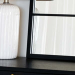 Kyō - Black Metal Rectangle Lattice Window Mirror - 120cm x 95cm