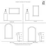 Kyō - Black Metal Rectangle Lattice Window Mirror - 120cm x 95cm