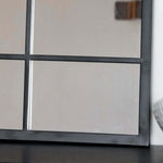 Kyō - Black Metal Rectangle Lattice Window Mirror - 90cm x 70cm