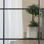 Kyō - Full Length Black Metal Rectangle Lattice Window Mirror - 200cm x 120cm
