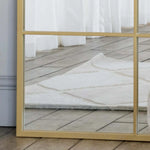 Kyō - Full Length Gold Metal Rectangle Lattice Grid Mirror - 180cm x 90cm.