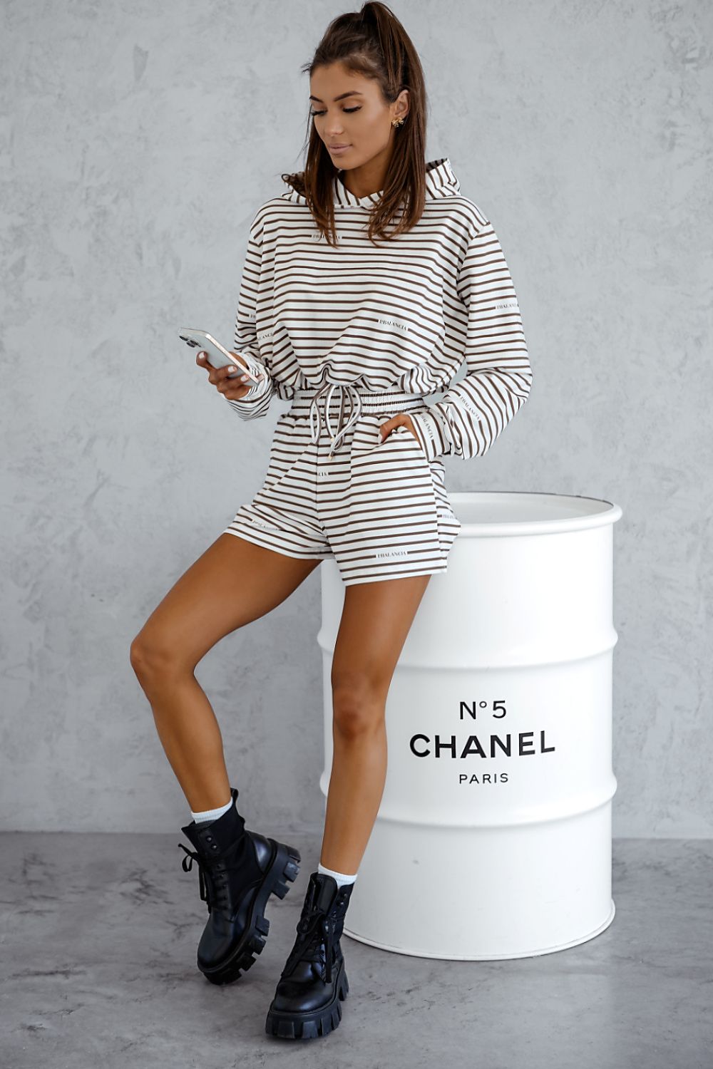 LaBalancia Hooded Loungewear Shorts Set