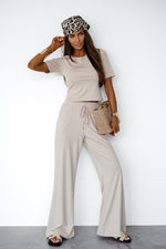 LaBalancia Ladies' Viscose Loungewear Set - Short-Sleeve Round Neck & Tie-Waist Pants
