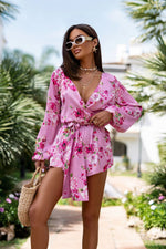 LaBalancia Lightweight Wrap Neckline Puffy Sleeve Jumpsuit multicolor 5