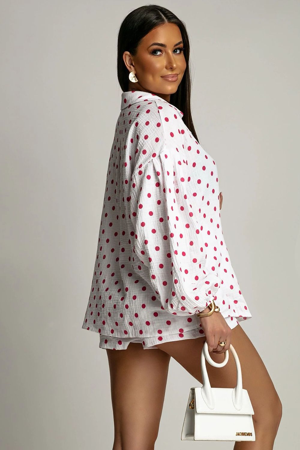 LaBalancia Muslin Button-Up Shirt and High-Waist Shorts Co-Ord Set