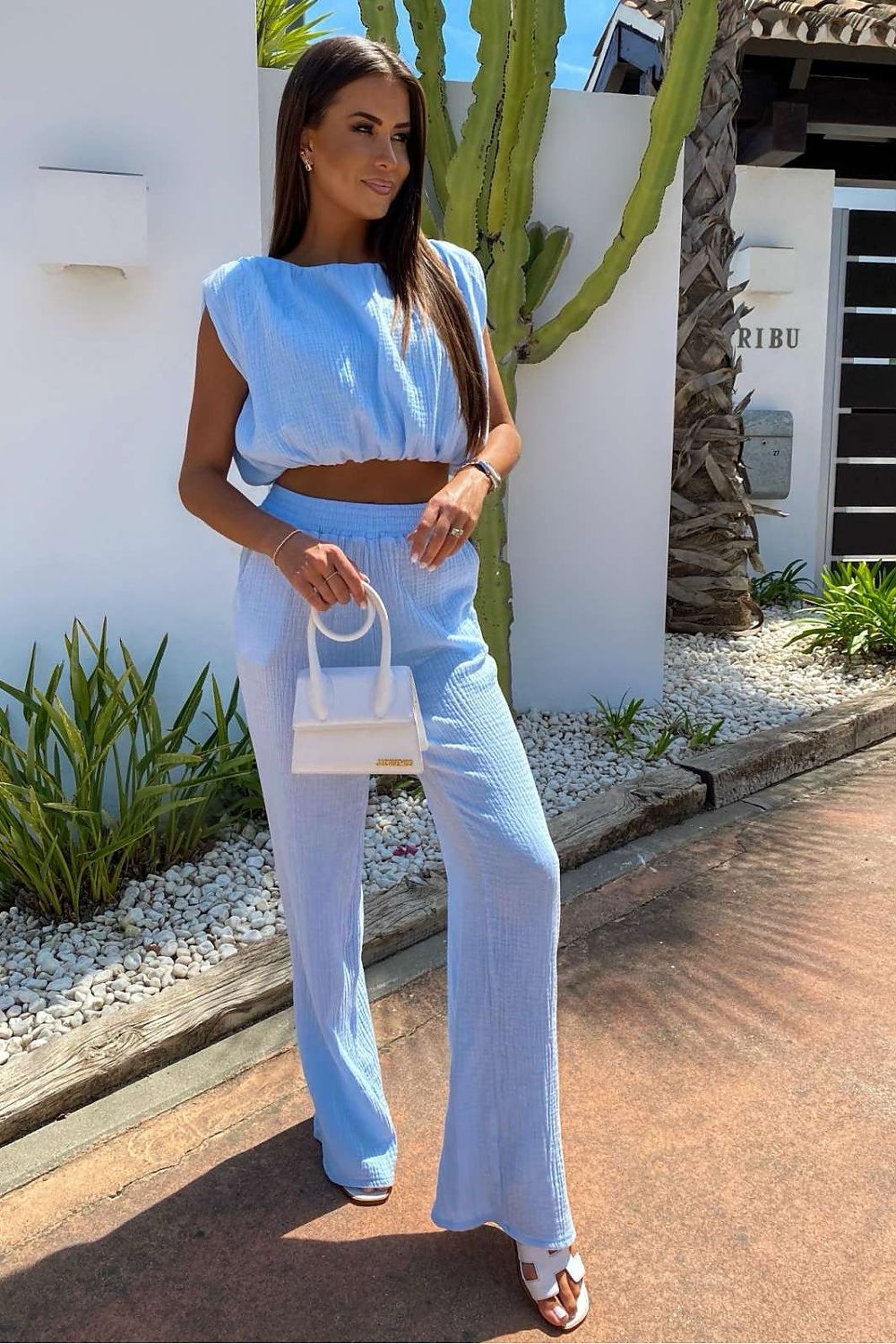 LaBalancia Muslin Loungewear Set blue one-size-fits-all