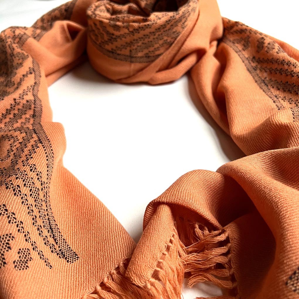 Lambswool Kasardevi Handwoven Shawl | Burnt Orange