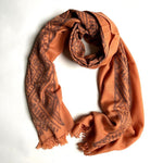 Lambswool Kasardevi Handwoven Shawl | Burnt Orange